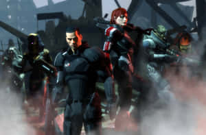 Intrepid Femshep Leading The Way In Mass Effect Universe Wallpaper