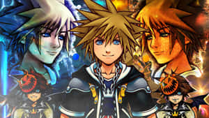 Intrepid Sora Wields The Keyblade In Kingdom Hearts Wallpaper