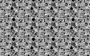 Intricate Black And White Art Wallpaper