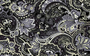 Intricate Black Floral Pattern Wallpaper