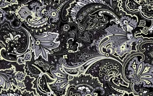 Intricate Black Floral Pattern Wallpaper
