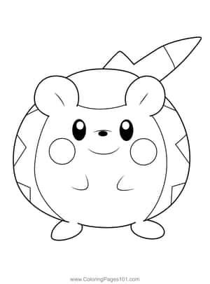 Intricate Black Outline Of Togedemaru - The Electric Pokémon Wallpaper