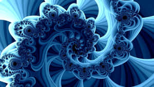 Intricate Blue Fractal Design Wallpaper