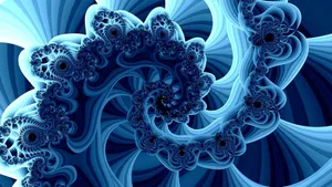 Intricate Blue Fractal Design Wallpaper