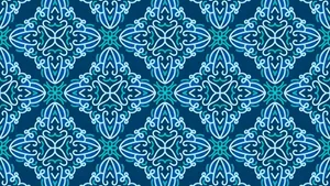 Intricate Blue Oriental Pattern Wallpaper