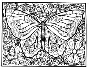 Intricate Butterfly Coloring Page Wallpaper