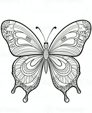 Intricate Butterfly Coloring Page Wallpaper