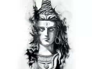 Intricate Charcoal Drawing Of An Expressive Face Wallpaper