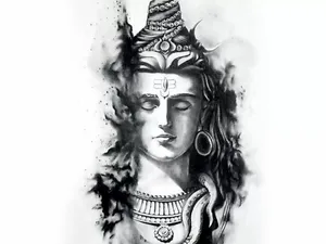 Intricate Charcoal Drawing Of An Expressive Face Wallpaper