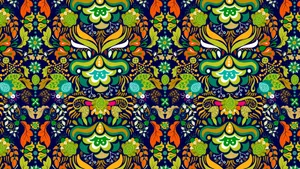Intricate Folk Art In Textile Design Wallpaper