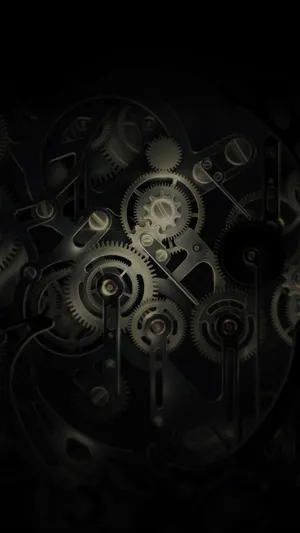 Intricate Mechanical Gears Dark Backdrop Wallpaper