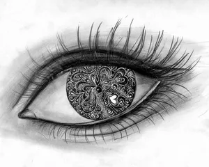 Intricate Paisley Eye Sketch Wallpaper