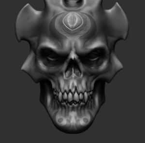 Intricately Detailed 3d Skull Rendering Wallpaper