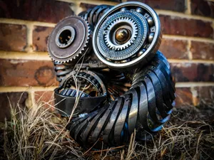 Intrigued Robot Face Design Wallpaper