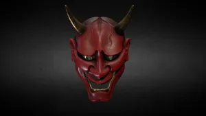 Intriguing Red Oni Mask - Symbol Of Japanese Mythology Wallpaper