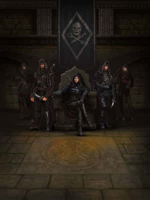 Intriguing Thieves Guild Meeting In Shadowy Hideout Wallpaper