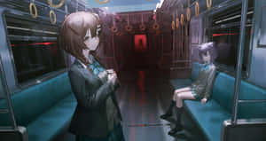 Inugami Korone In A Train Wallpaper