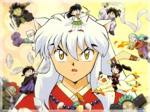 Inuyasha_and_ Friends_ Action_ Collage Wallpaper