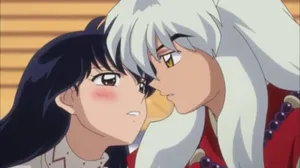 Inuyasha And Kagome Sharing An Intimate Moment Wallpaper