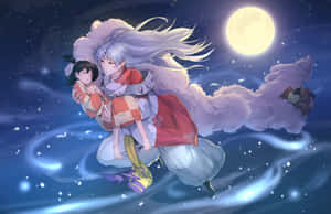 Inuyasha And Sesshomaru, Powerful Half-brothers At Odds Wallpaper