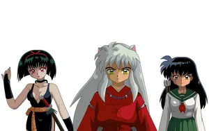 Inuyasha And Yura Together In A Fantasy Realm Wallpaper