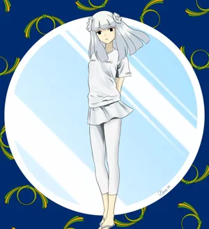 Inuyasha Kanna Floating Gracefully In A Serene Garden Wallpaper