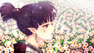 Inuyasha's Rival, Kagura, Unleashing Her Deadly Dance Wallpaper