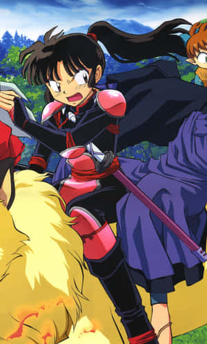 Inuyasha_ Sango_ Animated_ Action_ Pose Wallpaper