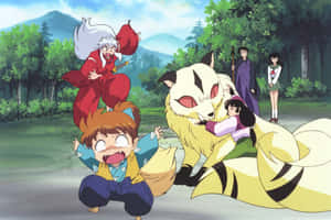 Inuyashaand Friendswith Kirara.jpg Wallpaper