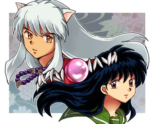 Inuyashaand Kagomewith Shikon Jewel Wallpaper