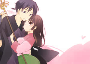 Inuyashaand Sango Anime Embrace Wallpaper