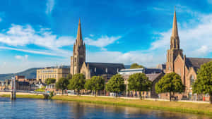 Inverness River Nessand Churches Wallpaper