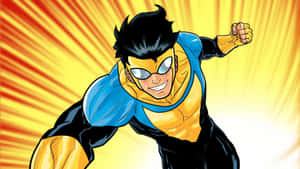 Invincible Hero In Action Wallpaper