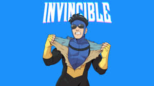 Invincible Hero Unleashing Power Wallpaper