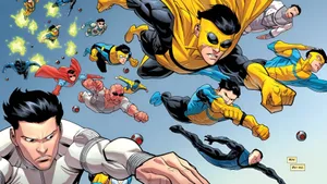 Invincible Variants Flying Heroes Wallpaper