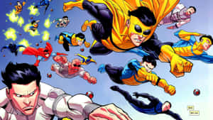 Invincible War Superhero Battle Wallpaper