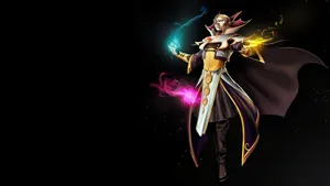 Invoker Unleashing Power In Dota 2 Wallpaper