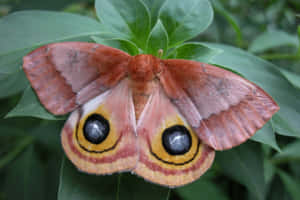 Io Moth Displaying Eyespots Wallpaper