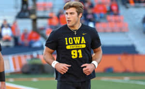 Iowa Football Player Number91 Wallpaper