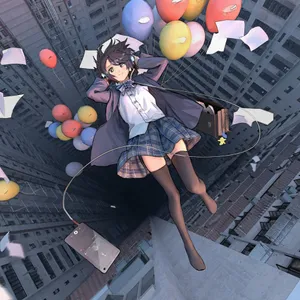 Ipad Anime Girl Balloons Wallpaper