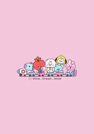 Ipad Pro Cute Bt21 In Train Wallpaper