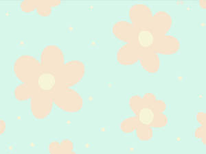 Ipad Pro Cute Pink Flowers In Blue Wallpaper