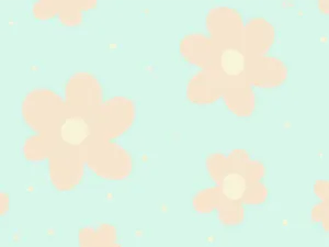 Ipad Pro Cute Pink Flowers In Blue Wallpaper