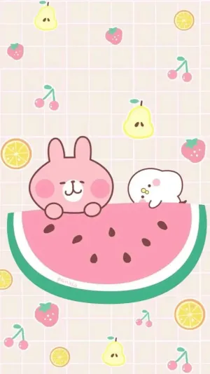 Ipad Pro Cute Rabbit With Watermelon Wallpaper
