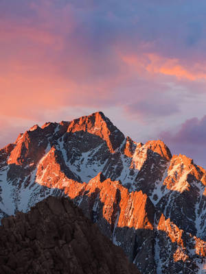 Ipad Pro Top View Of Snowy Mountain Wallpaper