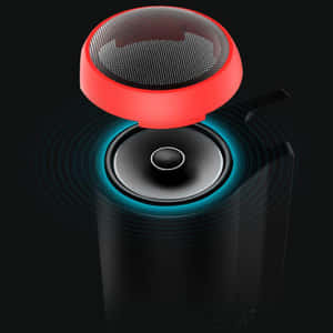 Ipega Speaker Emitting Vibrant Sound Waves Wallpaper