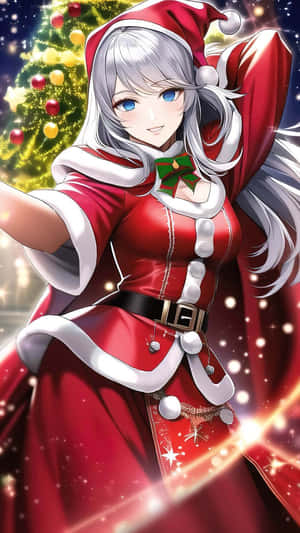 Iphone 12 Anime Christmas Girl Wallpaper