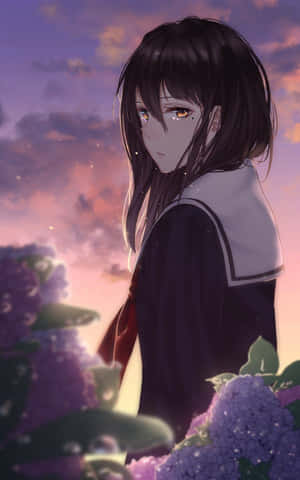 Iphone 12 Anime Sad Girl Wallpaper