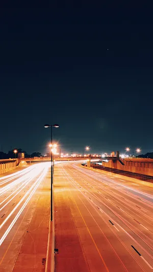 Iphone 12 Pro Highway At Night Wallpaper