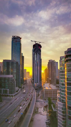 Iphone 12 Pro Max City Sunset Wallpaper